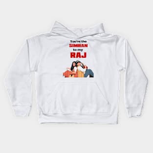 DDLJ , RAJ and SIMRAN, DDLJ , Bollywood, India movie, Desi, Valentines Kids Hoodie